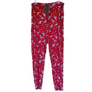 Dogs on Sleds‎ Christmas Holiday Red Pajama Pants Sz XL